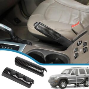 車用ハンドブレーキ装飾カバー 四輪駆動ハンドルステッカートリム ジープリバティ 1999-2007 内装モールディングアクセサリー 部品 カスタムパーツ