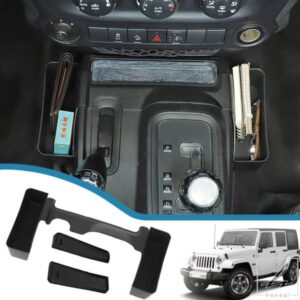 車用ギアシフトサイド収納ボックス 収納整理整頓オーガナイザーコンテナケース ジープラングラー JK 2011-2017 内装アクセサリー 部品 カスタムパーツ