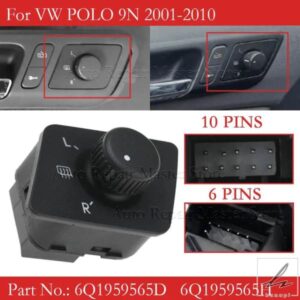 10/6ピン調整ノブサイドミラースイッチ VW POLO 9N 6Q1 959 565H 6Q1959565D 6Q1959565H 部品 カスタムパーツ アクセサリー