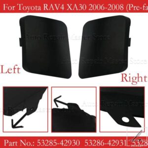 1/2個 53285-42930 53286-42931 左右フロントバンパー牽引フックカバーキャップ プラスチック トヨタ RAV4 XA30 2006 2007 2008用 部品 カスタムパーツ