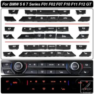 11/12/14個 ダッシュボード エアコン AC ボタン ヒーター スイッチ カバー BMW 5 6 7 シリーズ X5 X6 F10 F18 F06 F12 F01 F02 F15 F16用 部品 カスタムパー