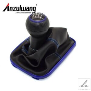 12MM 5速 ブルー ギアシフトノブ シフター ゲイターブーツ フォルクスワーゲン VW 1999-2004 ゴルフ 4 IV MK4 GTI R32 ボーラ ジェッタ用 部品 カスタムパー
