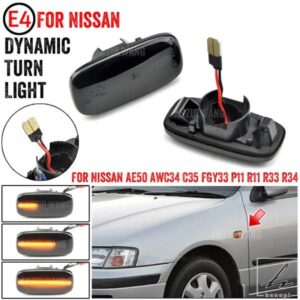 日産 AE50 救急車 AWC34 ステージア FGY33 CIMA P11 P11E R11 プレセア用 シーケンシャル点滅 LED ウィンカー サイドマーカーライト 部品 カスタムパーツ