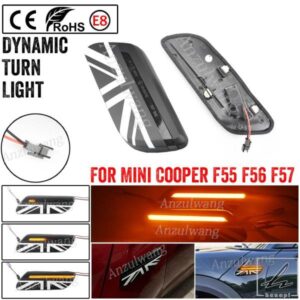 英国ユニオンジャックスタイル LED ウィンカー ブリンカー ライト MINI COOPER F55 F56 F57 LCI2 2022- ダイナミックインジケーター サイドマーカーランプ