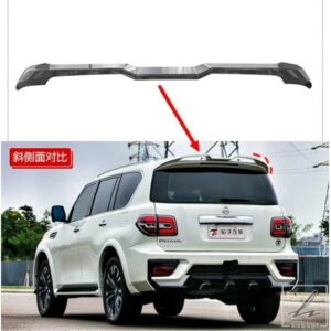 自動車用ABS ホワイト ブラックカラー リアトランクブーツウィングスポイラー カーアクセサリー 1個 日産パトロール Y62 2011-2020用 部品 カスタムパーツ