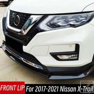 日産エクストレイル 2017-2021 フロントバンパーリップチンデフレクターガードデコレーションカスタム車用ブラックカーボンアクセサリーパーツ 部品 カスタ
