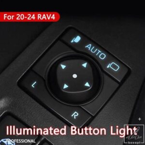 車用バックミラー折りたたみスイッチボタン LEDライト ウィンドウリフター ガラスコントロールスイッチボタン トヨタ RVA4 20-22 23-24に適合 部品 カスタム