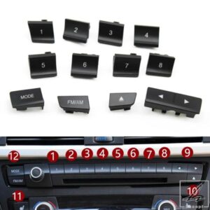 車フロントダッシュボードラジオCDプレーヤー数字ボタンスイッチボタンカバートリムBMW M3 M4 F20 F21 F22 F30 F32 F35 F34 F36用 部品 カスタムパーツ