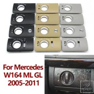 車内アクセサリー ヘッドランプ ヘッドライトスイッチボタンカバートリム メルセデスベンツ W164 ML GL 300 2005-2011用 部品 カスタムパーツ アクセサリー