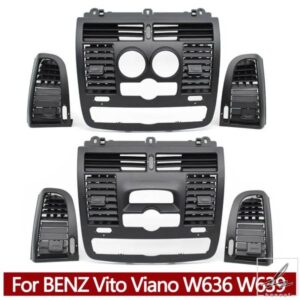 車用エアコン AC ベントグリル 左右中央エアベントアウトレットカバー メルセデスベンツ ヴィト ビアノ W636 W639 2004-2015用 部品 カスタムパーツ
