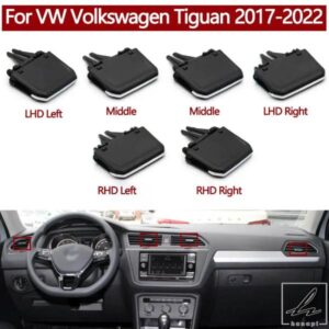 車用左右中央エアコン吹き出し口グリル エアアウトレットタブクリップスライダー調整リペアキット VW フォルクスワーゲン ティグアン 2017-2022用 1個 部品
