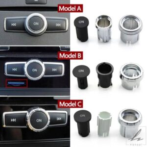 車フロントセンターコンソールラジオCDプレーヤーボタンノブスイッチキャップカバーベンツA C E GLK GLA ML GL CLS W176 W246 W156 W204用 部品 カスタムパ