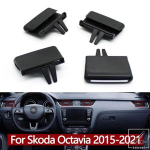 車用フロントダッシュボードエアコン吹き出し口ACベントグリルスライドタブクリップ シュコダ オクタビア 2015-2021 5E0819701 5E0819702 部品 カスタムパー