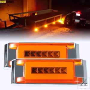 汎用LEDライトサイドマーカーカーライトトレーラートラックキャラバン用イエローハロークリアランスランプ12V-24Vトラックアクセサリー 部品 カスタムパーツ