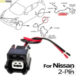 日産 キャシュカイ J11 エクストレイル ローグ スポーツ T32 ジューク F15 2ピン ABS センサー ホイール スピード コネクタ ピグテール プラグ 配線済み 479