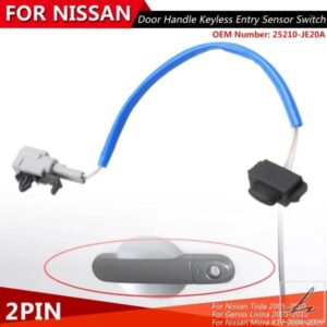 日産 ティーダ リヴィナ マイクラ K12 2005 -2019 25210-JE20A 用 新型ドアハンドル キーレスエントリーセンサー 誘導スイッチボタン 部品 カスタムパーツ