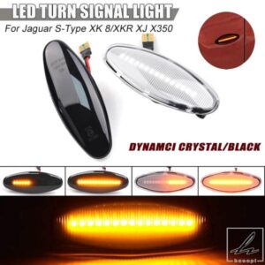 流れるサイドリピーターライト LEDダイナミックサイドマーカーウィンカーライトインジケーターウィンカーランプ ジャガーSタイプXK8 XJ X350用 部品 カスタ