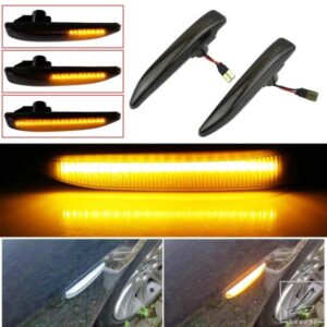 車用T10 LEDアンバーイエローサイドマーカーランプ 2002-2008 BMW E65 E66 E67 745LI 750LI 760LI B7 7シリーズ用 LEDウィンカーライト 部品 カスタムパーツ