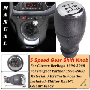 車用5速ギアシフトノブ シトロエン ベルリンゴ プジョー パートナー 1996-2008 アクセサリー 内装パーツ 部品 カスタムパーツ アクセサリー
