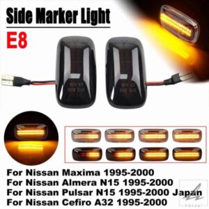 日産スカイライン R34 アルメーラ N15 N16 パルサー マキシマ QX サニー G10 プリメーラ用 LED サイドマーカーライト ウィンカーランプ 2個 新スタイル 部品