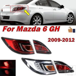 車用LEDテールライト マツダ 6 GH 2009-2012 リアバンパー ブレーキライト シグナルランプ オートテールライトアセンブリ GV8E-51-3F0 GV7K-51-3J0 部品 カ