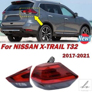 日産エクストレイル T32 2017 - 21 用 LED テールライト リアバンパーハザードブレーキランプ カーパーツ テールライトアセンブリ 部品 カスタムパーツ
