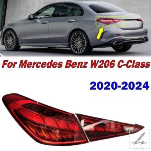 自動車外装アクセサリー リアLEDテールライト メルセデスベンツ W206 Cクラス 2022-2024 ハザードブレーキライト シグナルランプアセンブリ 部品 カスタムパ