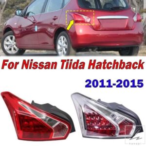 日産ティーダ ハッチバック 2011-2015 用カーアクセサリー リアテールライト ハザードブレーキ信号ランプ テールライトハウジング バルブ無 部品 カスタムパ