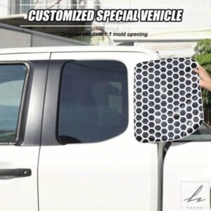 日産フロンティア 2022-2024 ピックアップトラック用 PVC ブラック リアガラスウィンドウ ハニカムシェイプ ステッカー カーアクセサリー 部品 カスタムパー