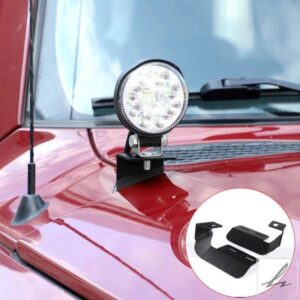 07-21トヨタFJクルーザー用フードスポットライトブラケット車外装スタイリングアクセサリーフードライトブラケットブラックカーボン2個パック 部品 カスタム