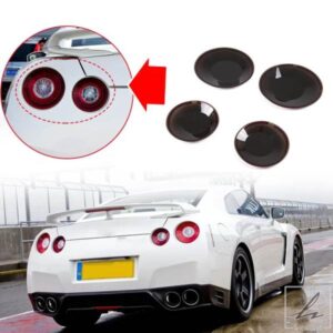 08-16 NISSAN GTR R35 テールライト スモークブラックシェル カーモデリング装飾アクセサリー テールライトトリムカバー ABS 部品 カスタムパーツ