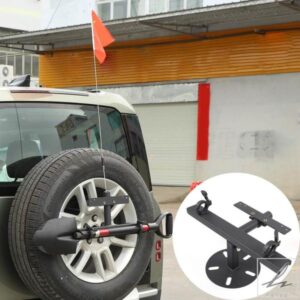 車用リアスペアタイヤマウント フラッグポールホルダー フラッグポールブラケット 多機能マウント ランドローバー ディフェンダー 2020-2023 2004-2018用 部