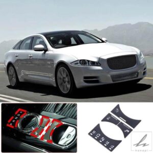 10-19 ジャガー XJ ギアボタンステッカー黒4点セットローバージョンギアボタン装飾アクセサリー 部品 カスタムパーツ アクセサリー