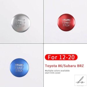 12-20トヨタ86スバルBRZスタートフレームアウトボタンカバー車内スタートスイッチトリムカバーインテリアステッカーアクセサリー 部品 カスタムパーツ
