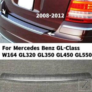 車用ステンレス製リアバンパープロテクタートランクドアプレートカバートリム メルセデスベンツ GLクラス W164 GL320 GL350 GL450 GL550 2008-12用 部品 カ