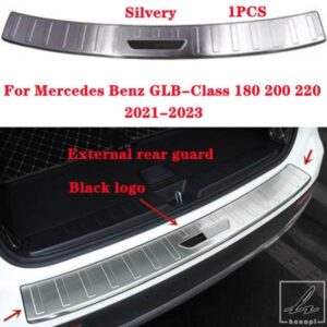 車用ステンレス製リアバンパープロテクタートランクドアプレートカバートリム メルセデスベンツ GLBクラス 180 200 220 2021-2023用 部品 カスタムパーツ
