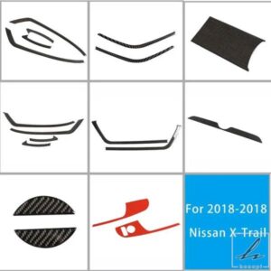 日産エクストレイル 2014-2018 用 ソフトカーボン カーリアエアコン エアアウトレット セントラルコントロールパネル インテリアアクセサリー 部品 カスタム