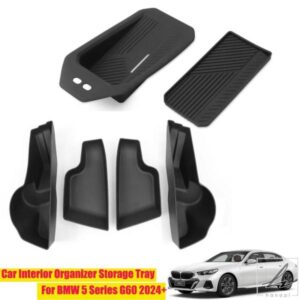 車内オーガナイザー収納トレイ TPEケース シリコンマット BMW 5シリーズ G60 2024+用 自動車アクセサリー 部品 カスタムパーツ アクセサリー