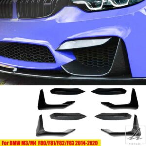 車用フロントバンパー サイドスプリッター スポイラー フォグランプ アイブロウトリム BMW F80 F81 M3 F82 F83 M4 2014 2015 2016-2020 オートアクセサリー