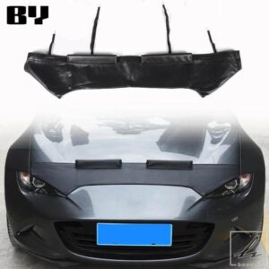車用ボンネット砂石よけカバー マツダ MX-5 2016-2023 ブラックレザー 外装アクセサリー 部品 カスタムパーツ アクセサリー