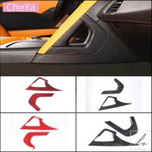 車用センターギアシフトサイドトリムストリップ シボレー コルベット C7 2014 - 19 内装アクセサリー LHD 2個 部品 カスタムパーツ アクセサリー