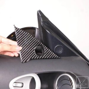 日産350Z 2003-2006用 Aピラーホーン装飾フレームステッカー ソフトカーボン Aピラーフレームアクセサリー 部品 カスタムパーツ アクセサリー