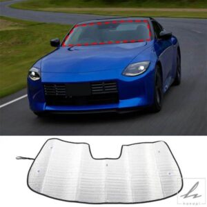 日産フェアレディZ RZ34 400Z 2022+用 フロントガラスサンシェードカバー 紫外線防止アルミホイル/シルバーテープ 内装アクセサリー 部品 カスタムパーツ