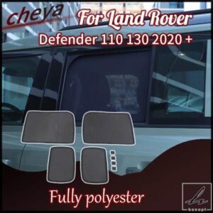 完全ポリエステル製カーサンシェード サイドウィンドウメッシュカーテン 日焼け止め 断熱サンバイザー ランドローバー ディフェンダー 110 130 2020+用 部品