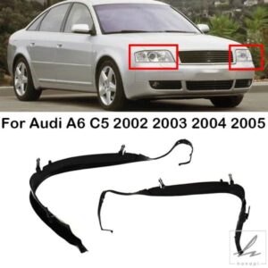車用ヘッドライトシールストリップカバートリムゴム製ヘッドランプ装飾ストリップ 4B0941191A 4B0941192A AUDI A6 C5 2002 - 05用 部品 カスタムパーツ