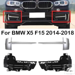 車フロントバンパーフォグランプグリルトリムフォグライトフレームカバーマットトリミング51117303113 51117303114 BMW X5 F15 2014 2015-2018用 部品 カス
