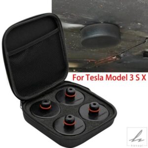 車用ゴム製リフティングジャッキパッドアダプターツールシャーシ4個収納ケース付きTESLA MODEL 3 MODEL Y MODEL X Sアクセサリーに適合 部品 カスタムパーツ