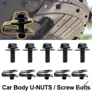 車体ボルト Uナットクリップ M6 エンジンカバー フードアンダートレイ スプラッシュシールドガード バンパーフェンダーライナー リテーナーファスナー リベ