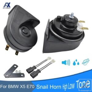 12V 110-125DB 大音量 防水 デュアルピッチ カーホーン カタツムリ型ホーン BMW X5 MK2 E70 2006 - 13用 部品 カスタムパーツ アクセサリー