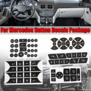車用ボタンリペアステッカー マットステッカー メルセデスベンツ W204 C250 C350 Eクラス ML GL GLK 2008 - 13-14用 部品 カスタムパーツ アクセサリー